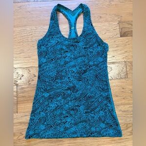 Lululemon Cool Racerback II Kitakami Viridian Green Black Womens Size S